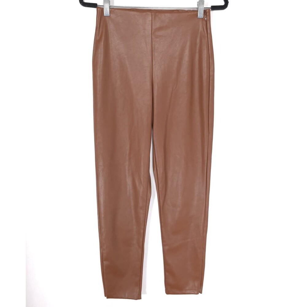 OLD NAVY Womens New Pants 4 Faux Leather Extra High Rise Skinny Brown - Picture 1 of 12